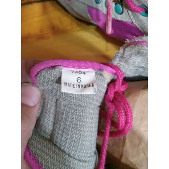 Vasque Hiking Boots Womens Size 6 Pink and Teal Suede 7404 Vintage - Picture 5 of 13